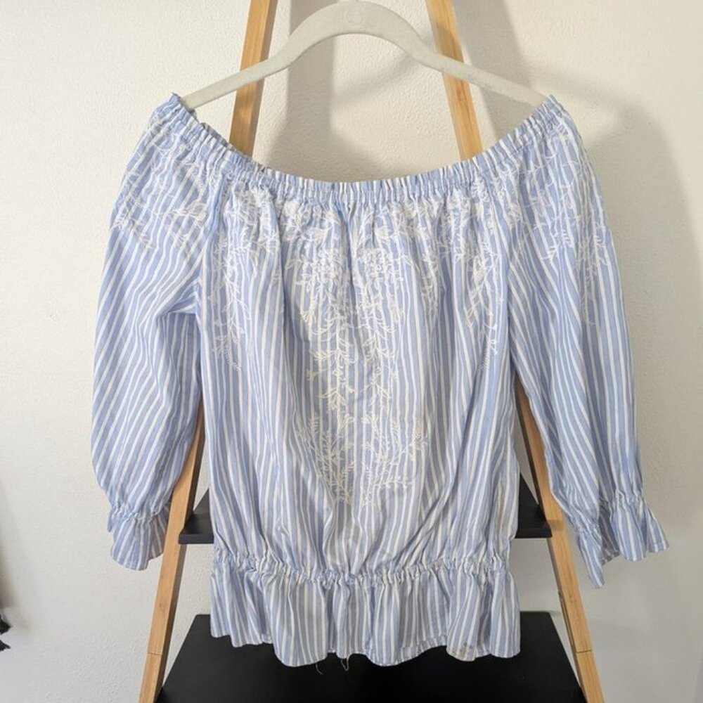 White House Black Market Off Shoulder Embroidered Top